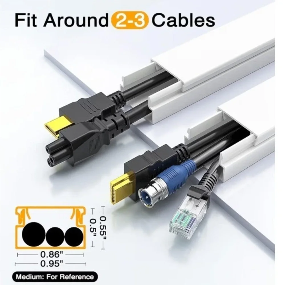 Delamu Cord Hider, 157in Wire Covers for Cords‎ on Wall, Premium Cable Hider B2